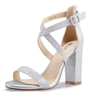 IDIFU Women's Chunky High Heel Sandal Strappy Open Toe Ankle Strap Dress Shoe...